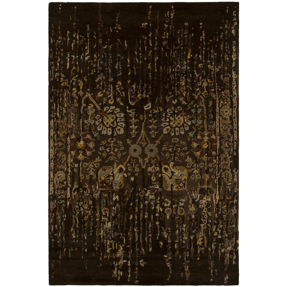 Chandra Rugs SPR29103 SPRING Hand-Tufted Contemporary Rug in Black/Brown/Gold/Grey/Burgundy, 5
