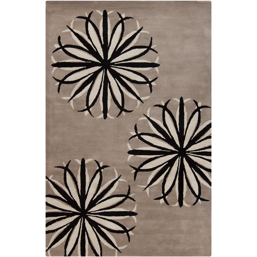 Chandra Rugs STE52048 STELLA Hand-Tufted Contemporary Wool Rug in Taupe/Black/Ivory, 8