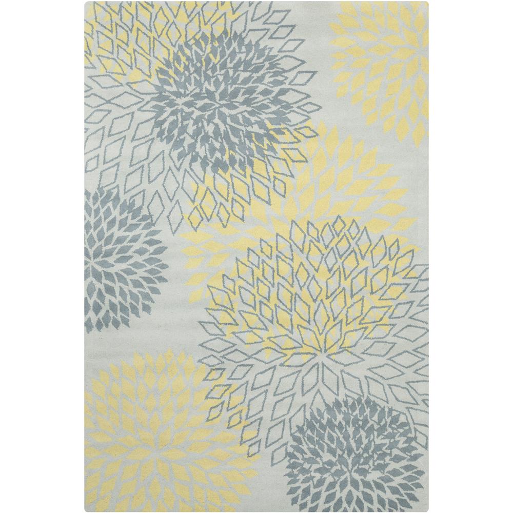 Chandra Rugs STE52080 STELLA Hand-Tufted Contemporary Wool Rug in Grey/Yellow, 8