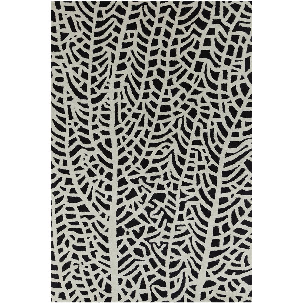 Chandra Rugs STE52096 STELLA Hand-Tufted Contemporary Wool Rug in Black/Ivory, 5