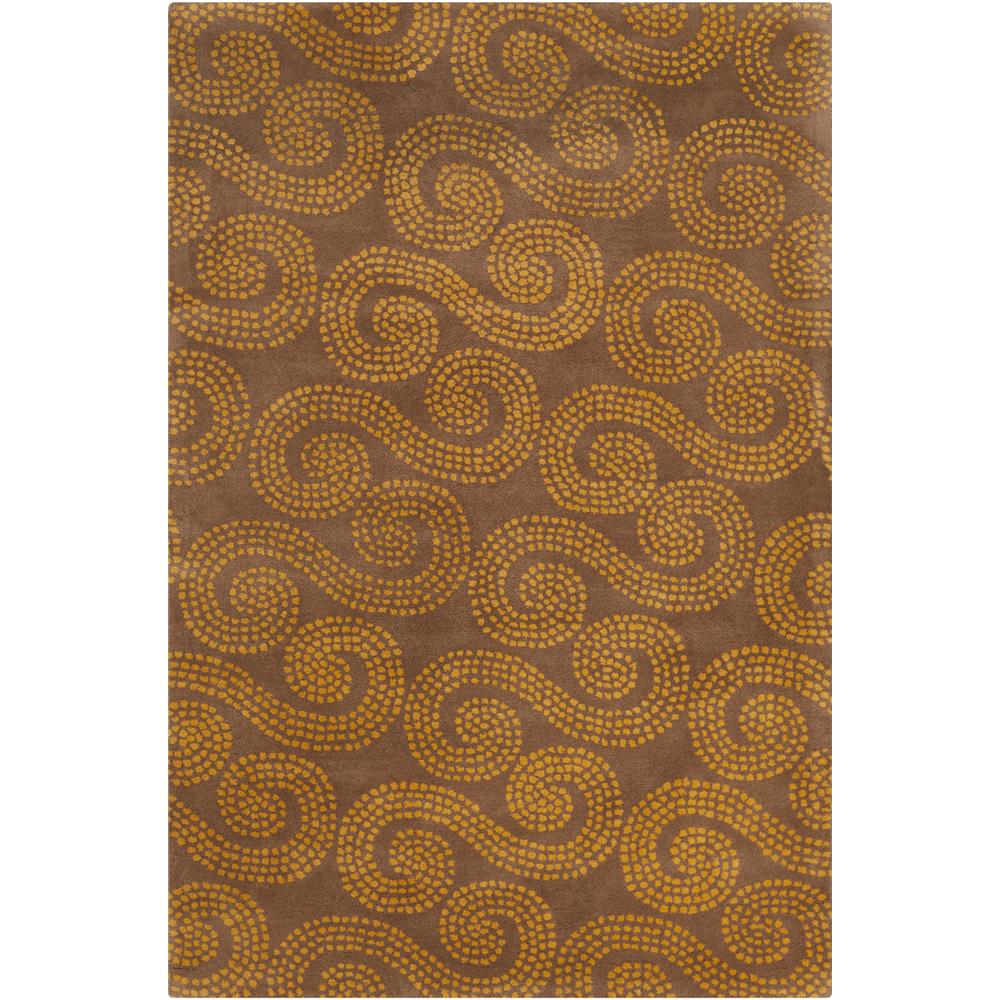 Chandra Rugs STE52113 STELLA Hand-Tufted Contemporary Wool Rug in Brown/Gold, 5