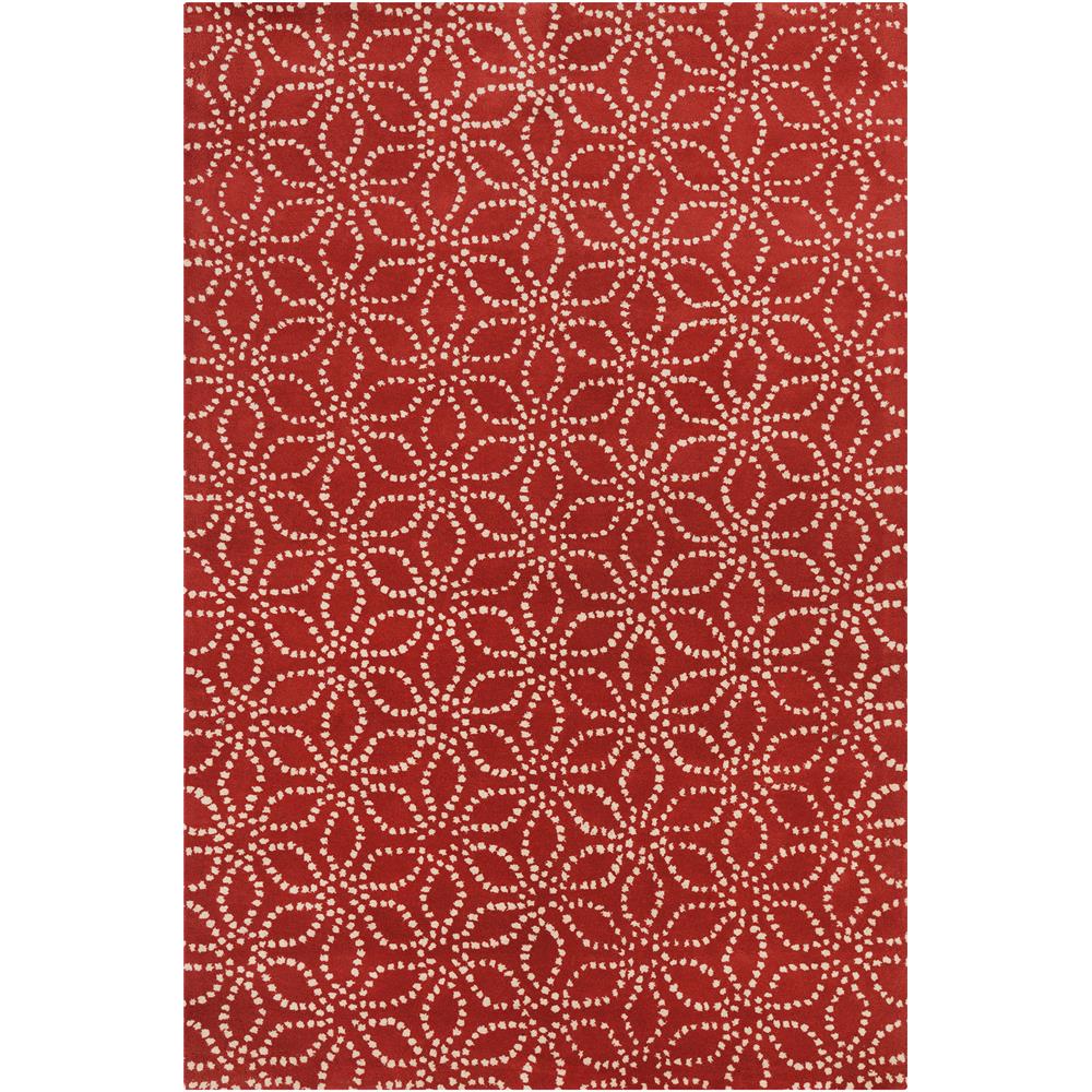 Chandra Rugs STE52135 STELLA Hand-Tufted Contemporary Wool Rug in Red/White, 8