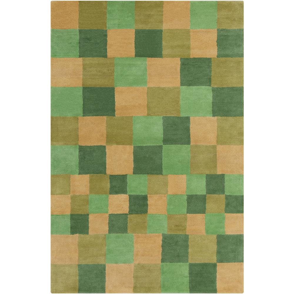 Chandra Rugs STE52147 STELLA Hand-Tufted Contemporary Wool Rug in Green/Gold, 8