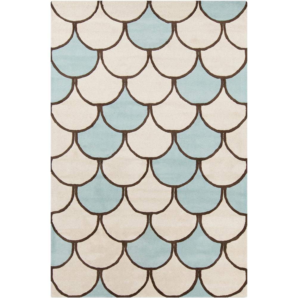Chandra Rugs STE52210 STELLA Hand-Tufted Contemporary Wool Rug in Cream/Blue/Brown, 5