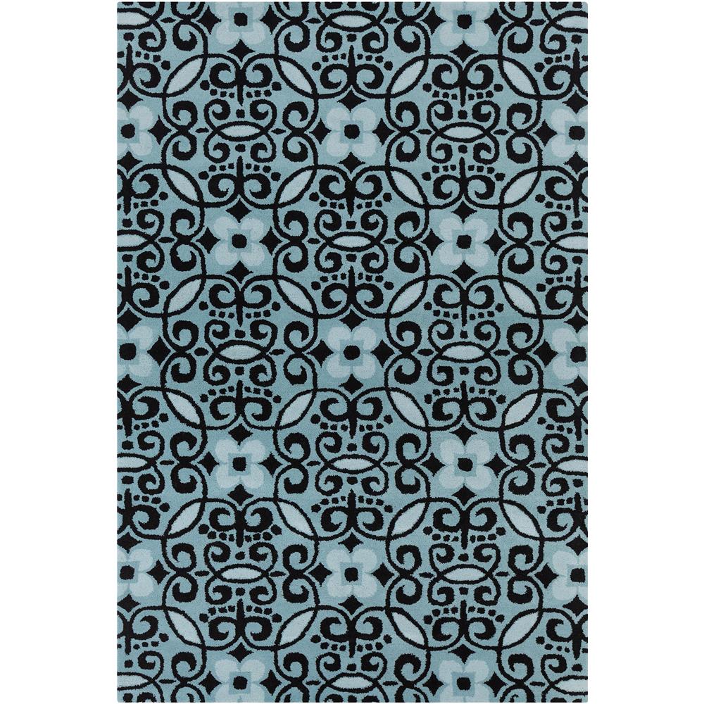 Chandra Rugs STE52211 STELLA Hand-Tufted Contemporary Wool Rug in Blue/Black, 5