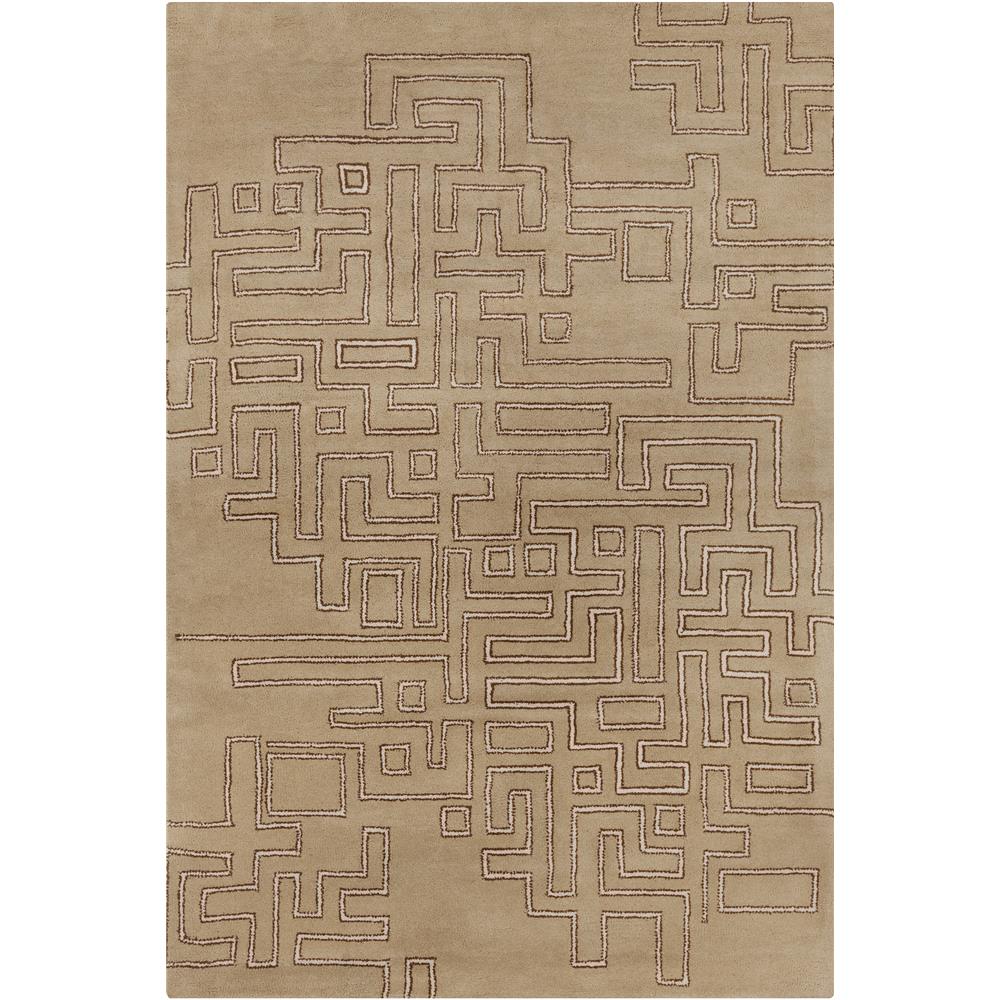 Chandra Rugs STE52213 STELLA Hand-Tufted Contemporary Wool Rug in Tan/Brown/Cream, 8