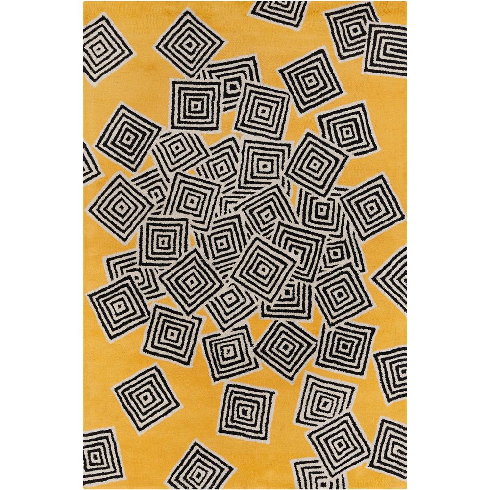 Chandra Rugs STE52215 STELLA Hand-Tufted Contemporary Wool Rug in Yellow/Cream/Black, 5