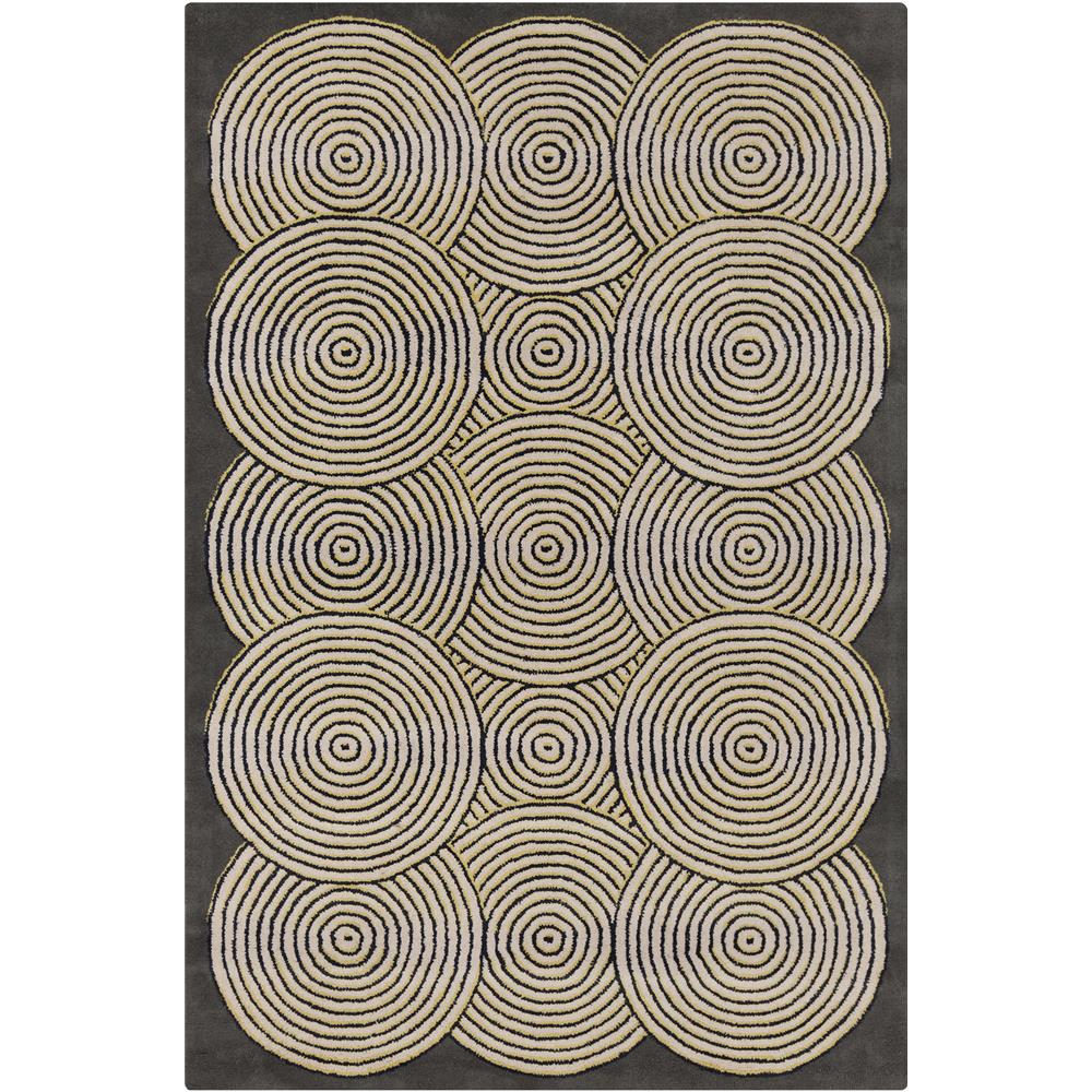 Chandra Rugs STE52239 STELLA Hand-Tufted Contemporary Wool Rug in Grey/Cream/Yellow, 8