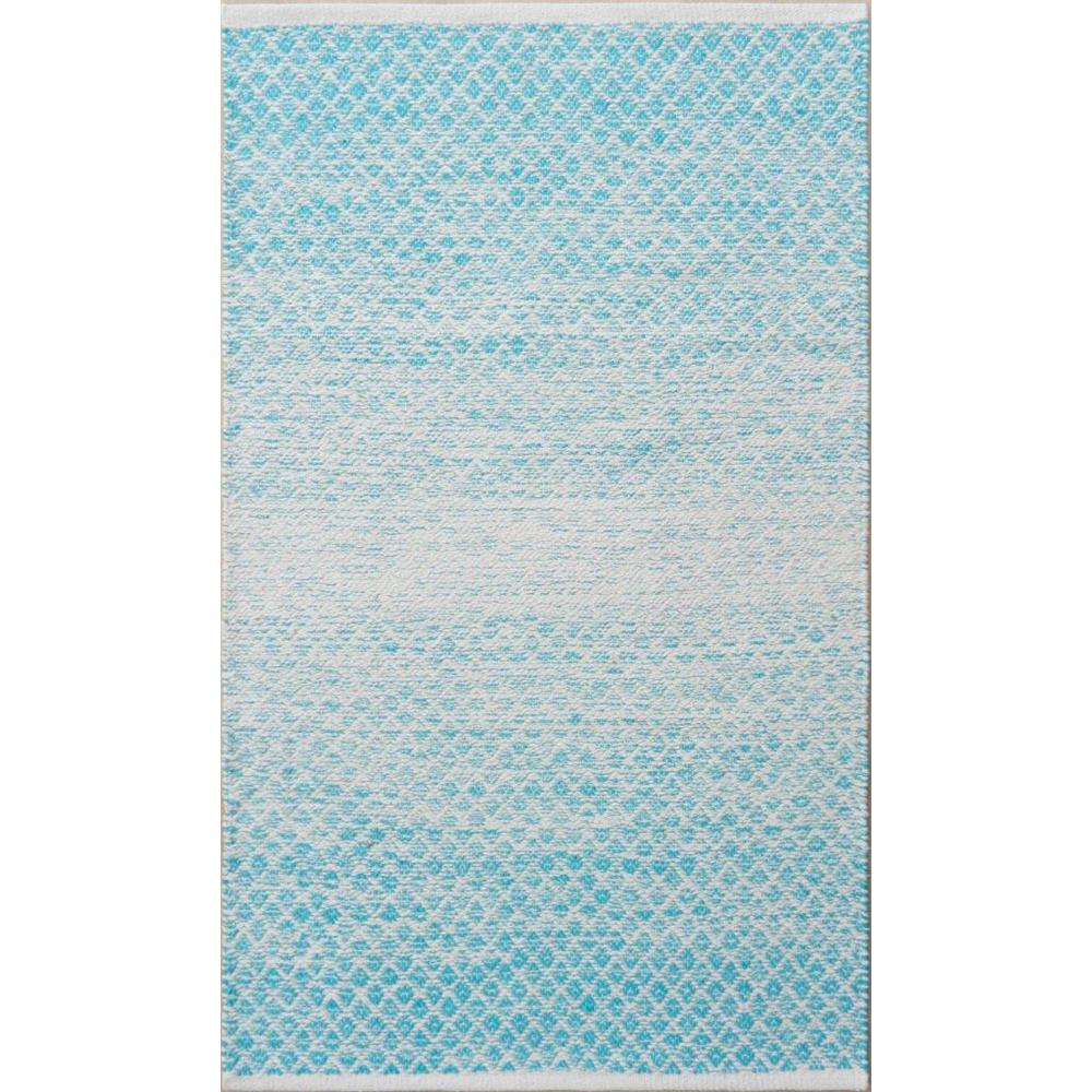 Chandra Rugs TAN45940 TANYA Handwoven Flatweave Cotton Rug in Blue/White, 7