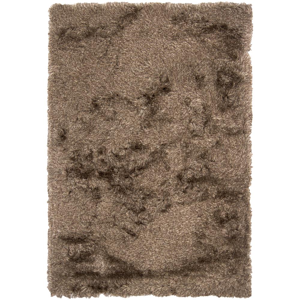 Chandra Rugs VAN13604 VANI Hand-Woven Contemporary Shag Rug in Dark Brown/Beige, 7