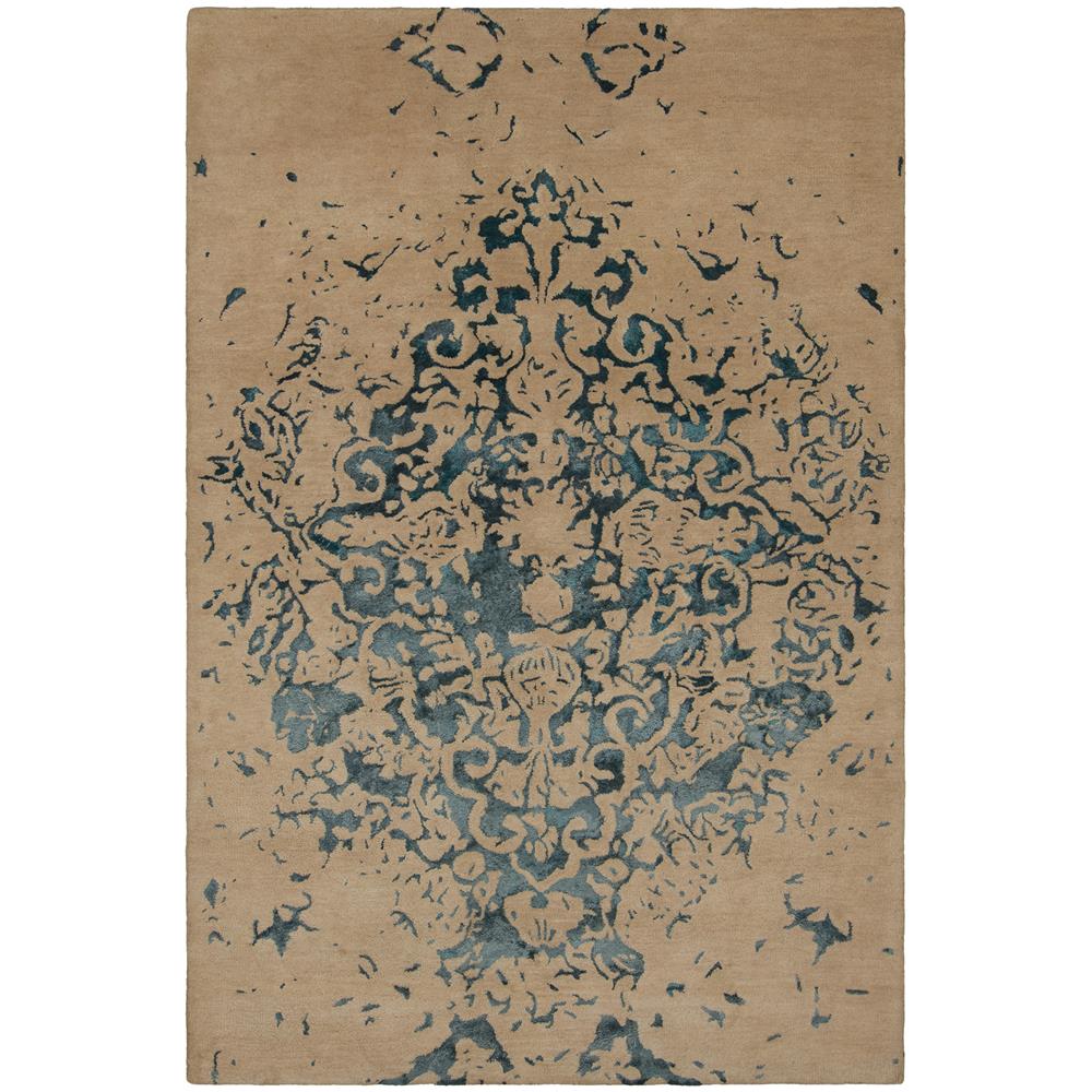Chandra Rugs VEL29302 VELENO Hand-Tufted Contemporary Rug in Tan/Teal, 7