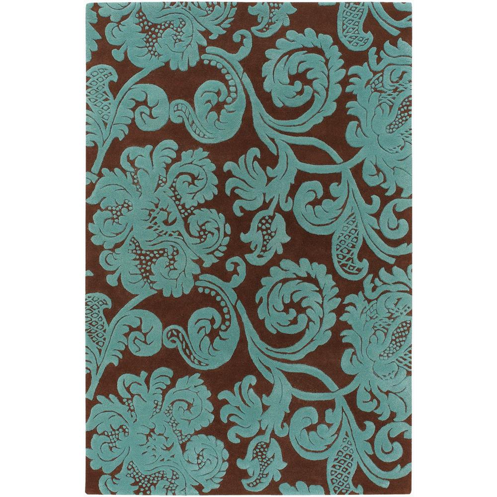 Chandra Rugs VEN6002 VENETIAN Hand-Tufted Contemporary Rug in Brown/Aqua, 5