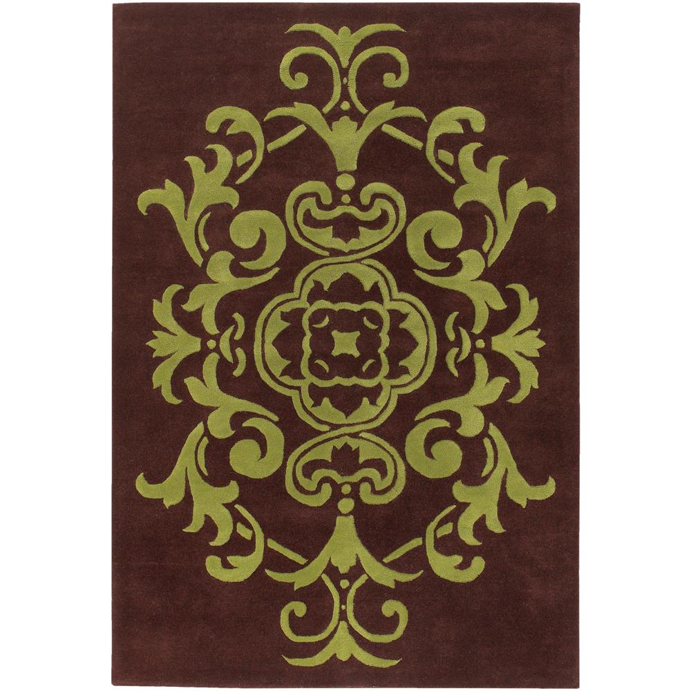 Chandra Rugs VEN6003 VENETIAN Hand-Tufted Contemporary Rug in Brown/Green, 5