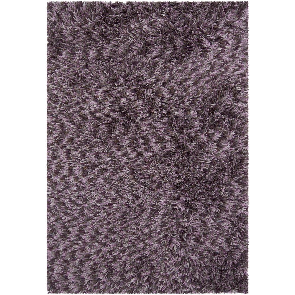 Chandra Rugs VIE5202 VIENNA Hand-Woven Contemporary Shag Rug in Grey/Purple/Pink, 7
