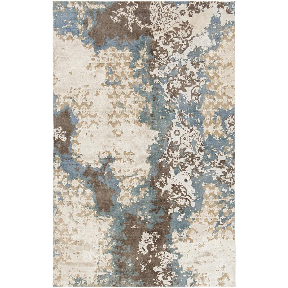 Chandra Rugs VIN36802 VINGEL Hand-knotted Traditional Rug in blue/brown/cream, 7