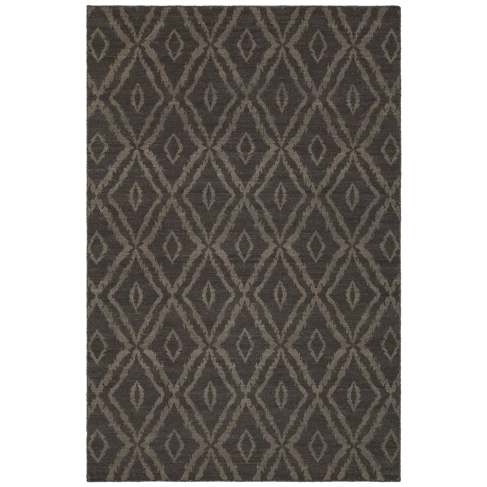 Chandra Rugs WIN45507 WINNIE Handwoven Flatweave Wool Rug in Charcoal/Grey, 5
