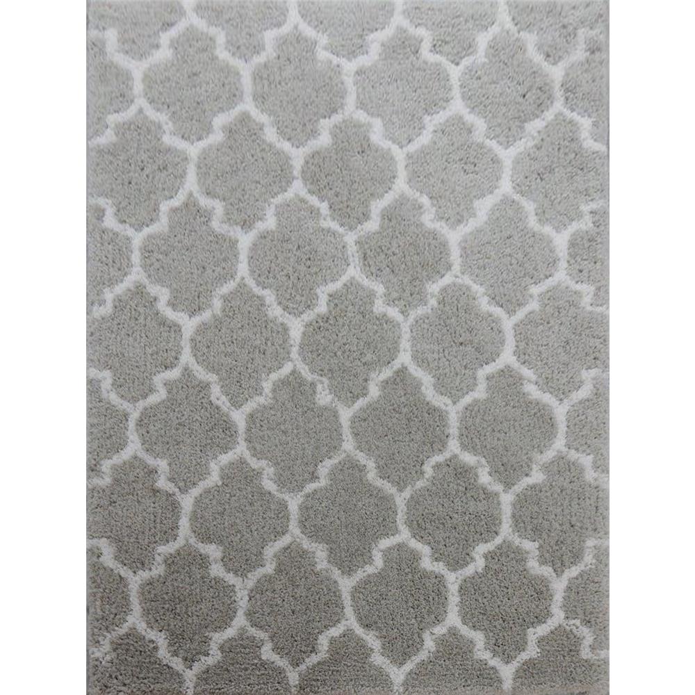 Chandra Rugs ZOY45802 ZOYA Hand-tufted Contemporary Shag Rug in Silver/White, 5