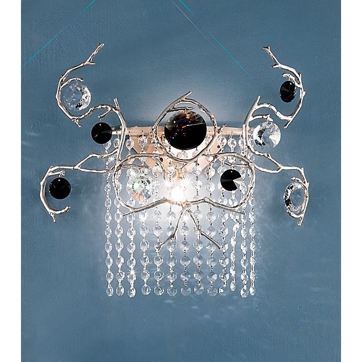 Classic Lighting 10032 SF C Foresta Colorita Wall Sconce in Silver Frost with Crystalique