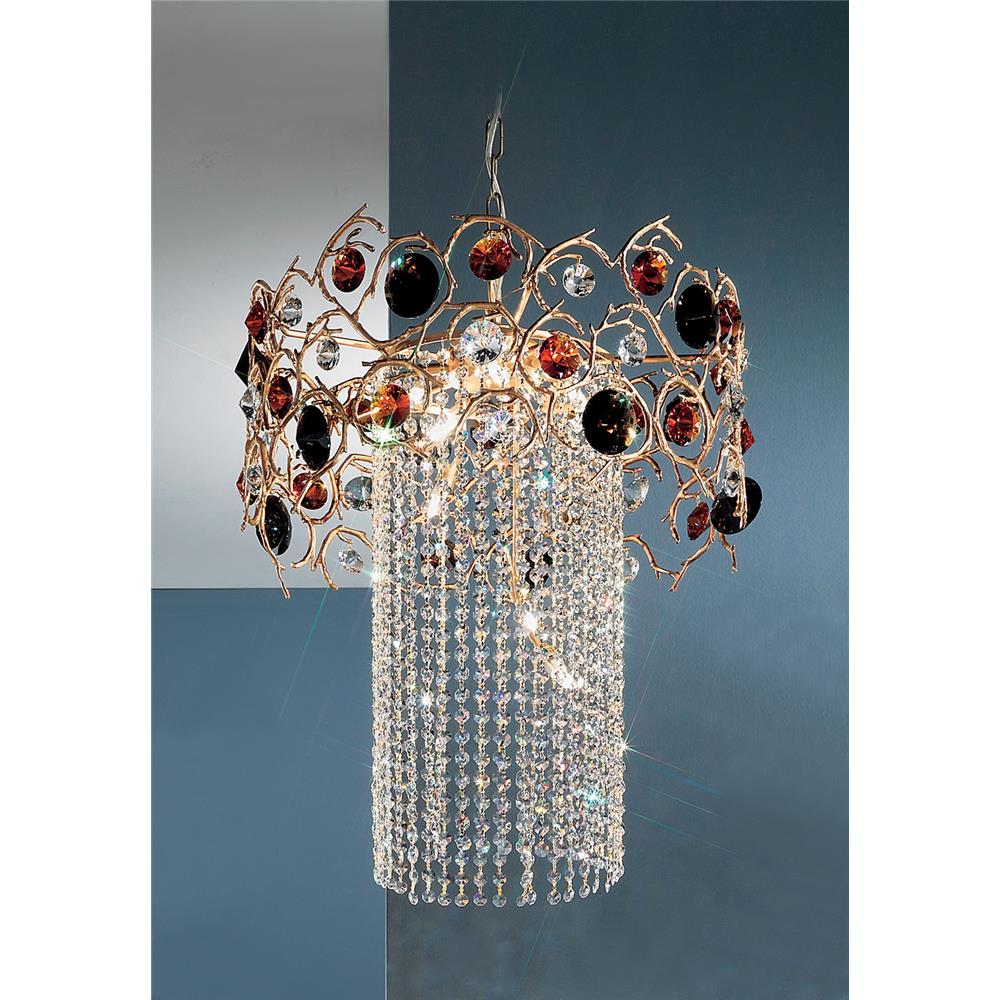 Classic Lighting 10034 NBZ AGAT Foresta Colorita Chandelier in Natural Bronze with Amber Green and Amethyst