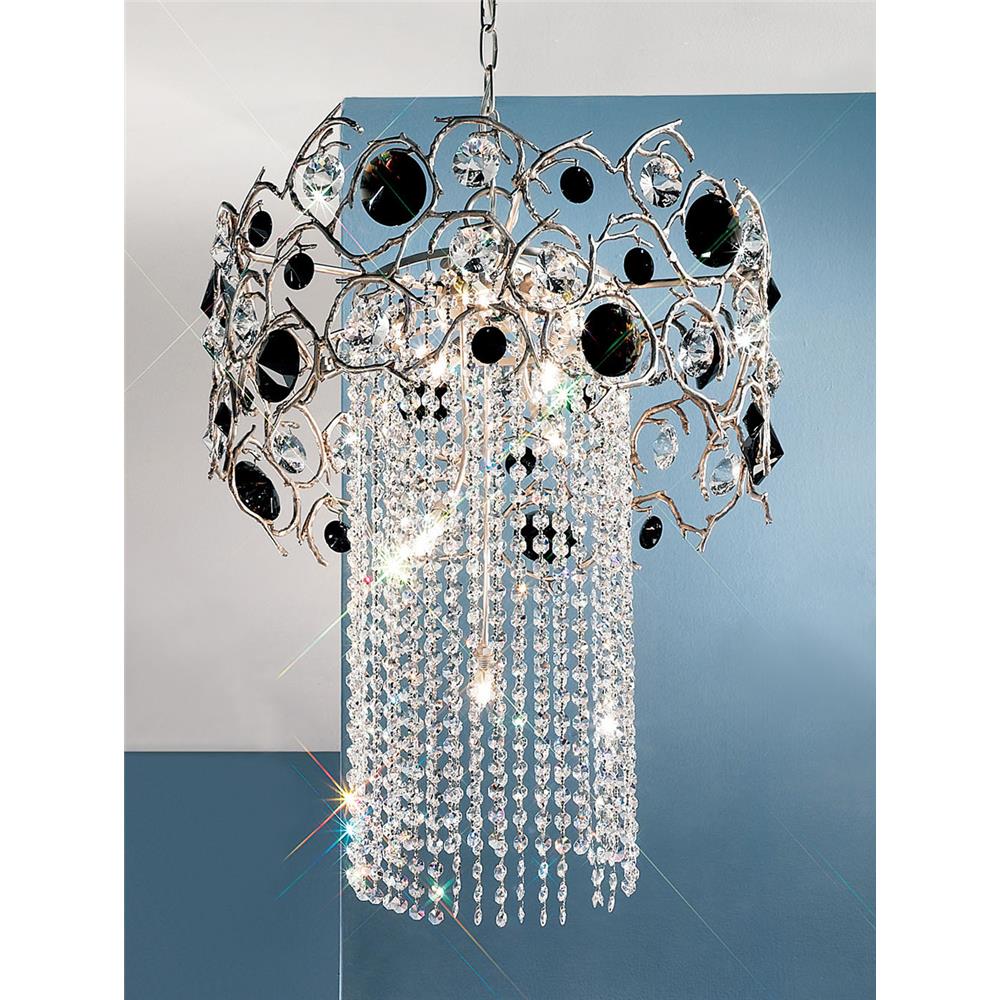 Classic Lighting 10034 SF BR Foresta Colorita Chandelier in Silver Frost with Black and Red
