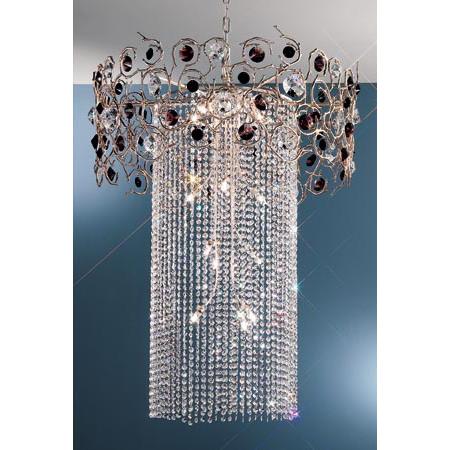 Classic Lighting 10035 SF BR Foresta Colorita Chandelier in Silver Frost with Black and Red