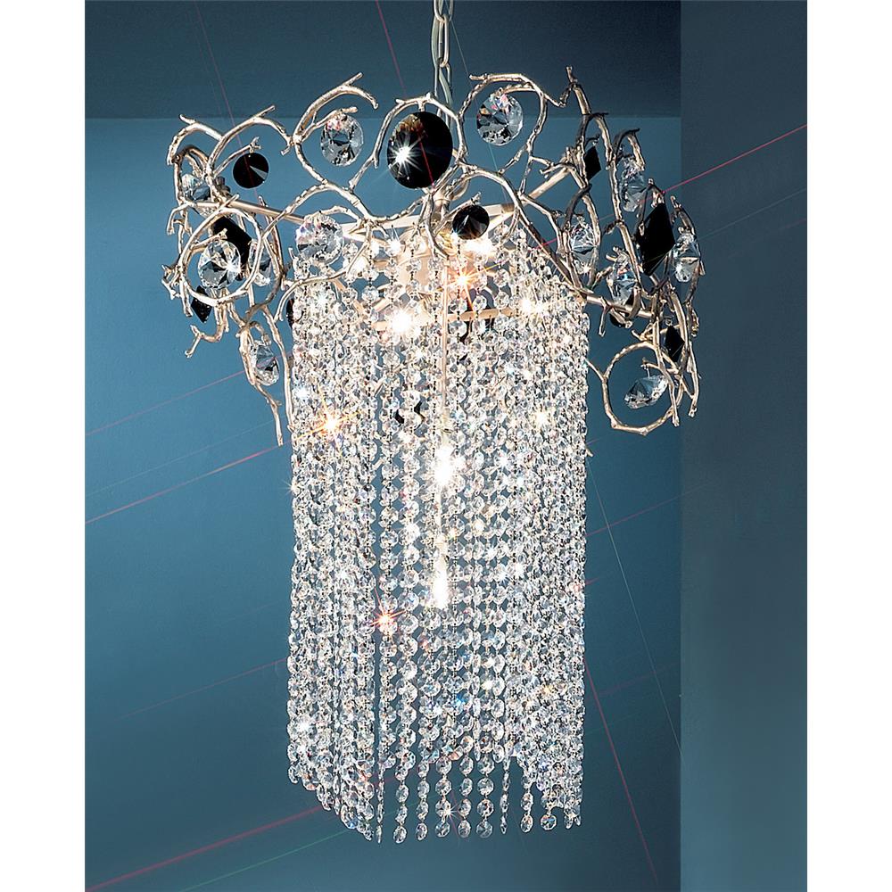 Classic Lighting 10036 SF BAT Foresta Colorita Mini Chandelier in Silver Frost with Black and Amethyst