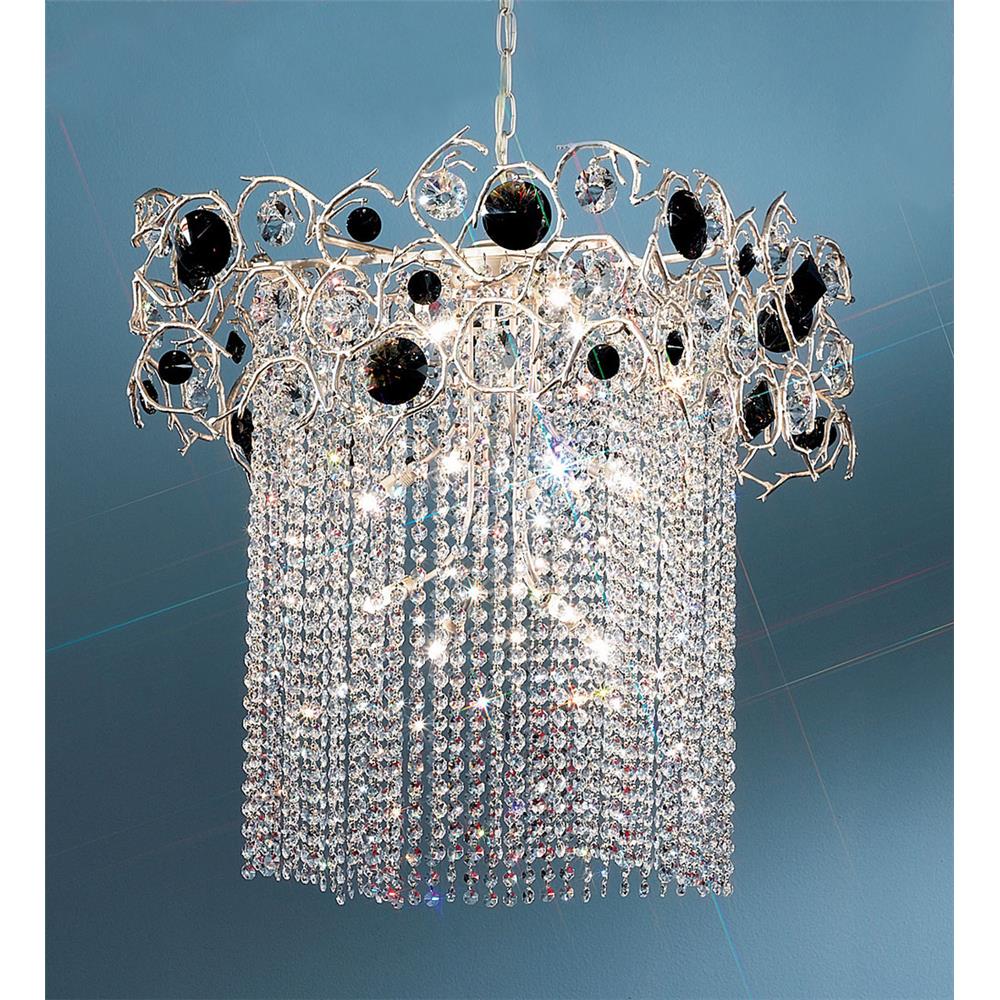 Classic Lighting 10037 SF BS Foresta Colorita Chandelier in Silver Frost with Black and Smoke