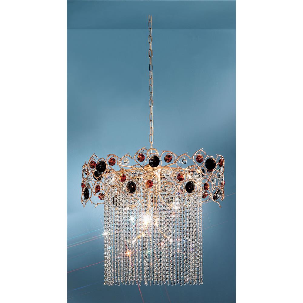 Classic Lighting 10039 NBZ AGAT Foresta Colorita Chandelier in Natural Bronze with Amber Green and Amethyst
