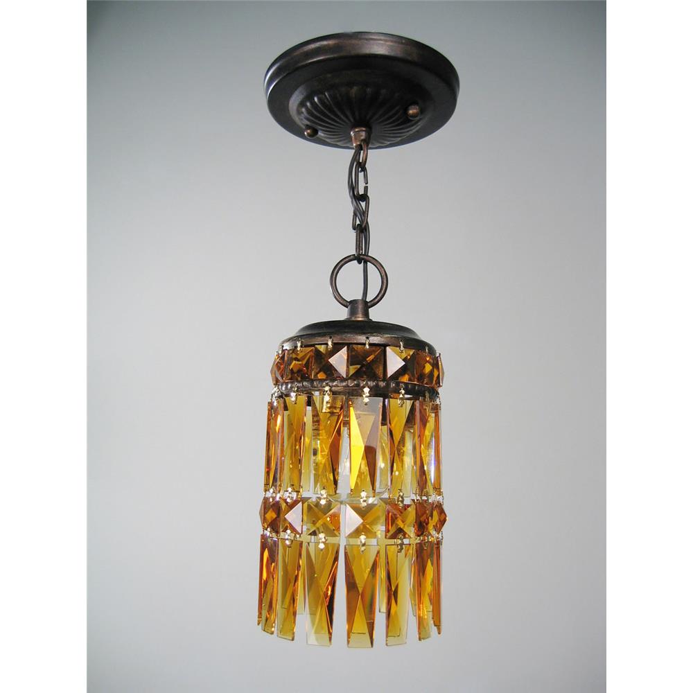 Classic Lighting 1081 EBG CP Cascade Pendant in English Bronze with Gold with Crystalique-Plus