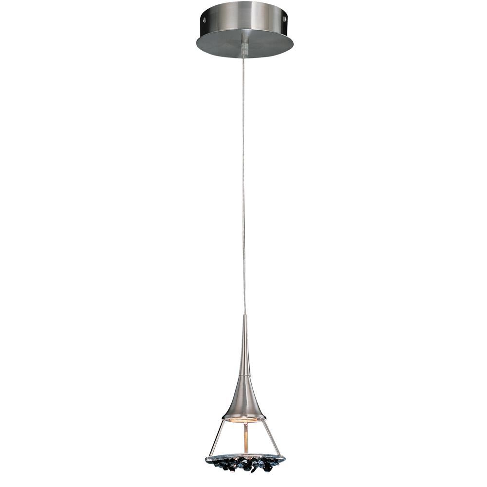 Classic Lighting 16061 SN BLK Crystal Lake Pendant in Satin Nickel with Crystalique-Plus Black