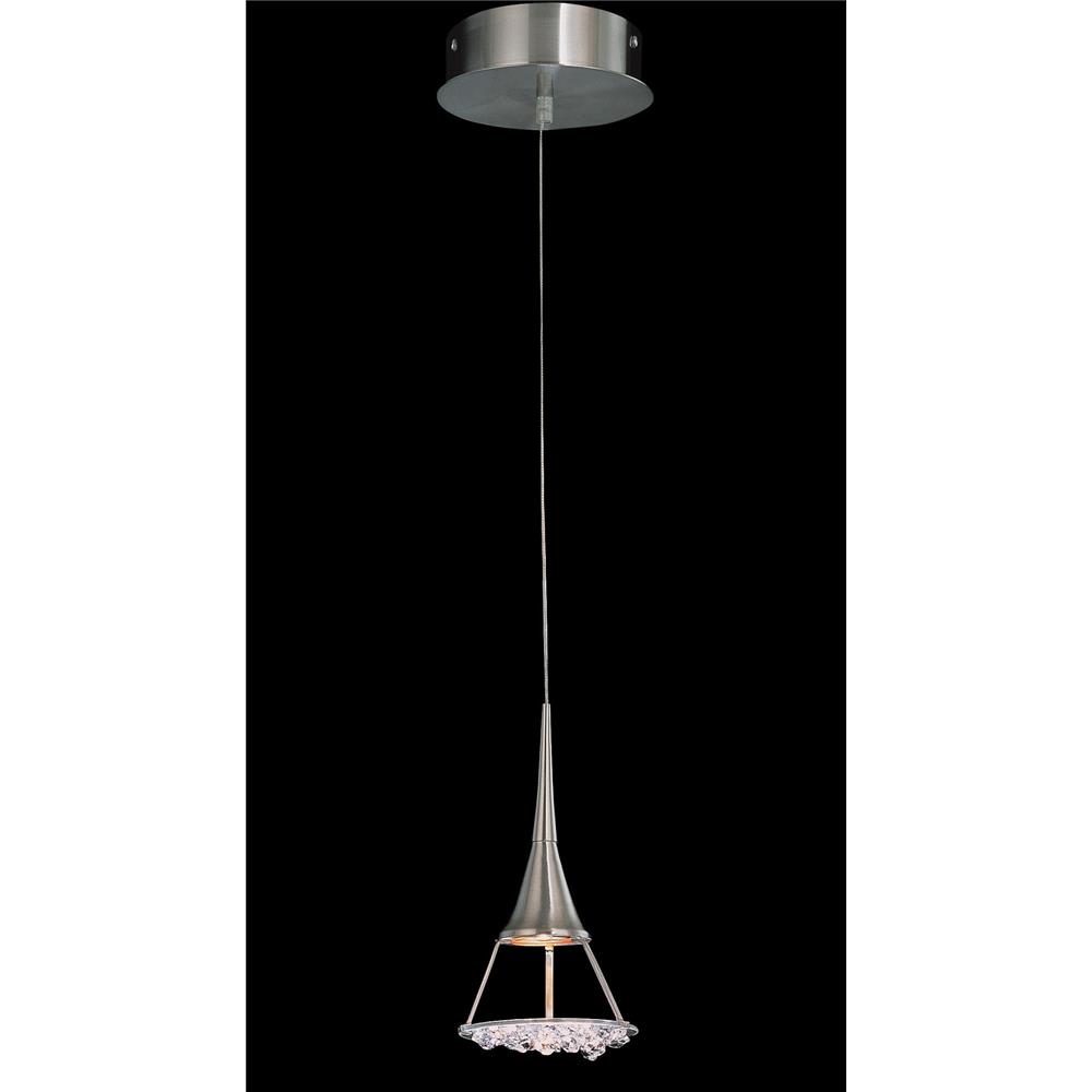Classic Lighting 16061 SN CP Crystal Lake Pendant in Satin Nickel with Crystalique-Plus