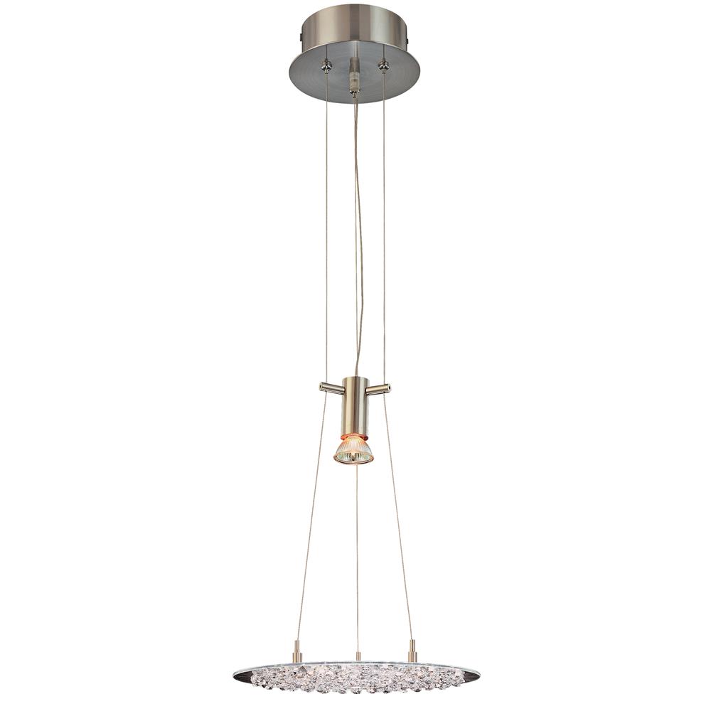 Classic Lighting 16063 SN CP Crystal Lake Pendant in Satin Nickel with Crystalique-Plus