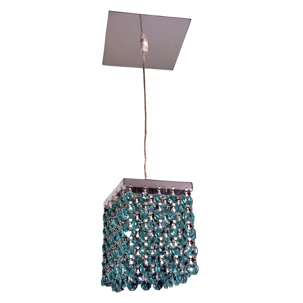Classic Lighting 16101 AG-CP Bedazzle Pendant in Chrome with Crystalique-Plus Antique Green and Clear