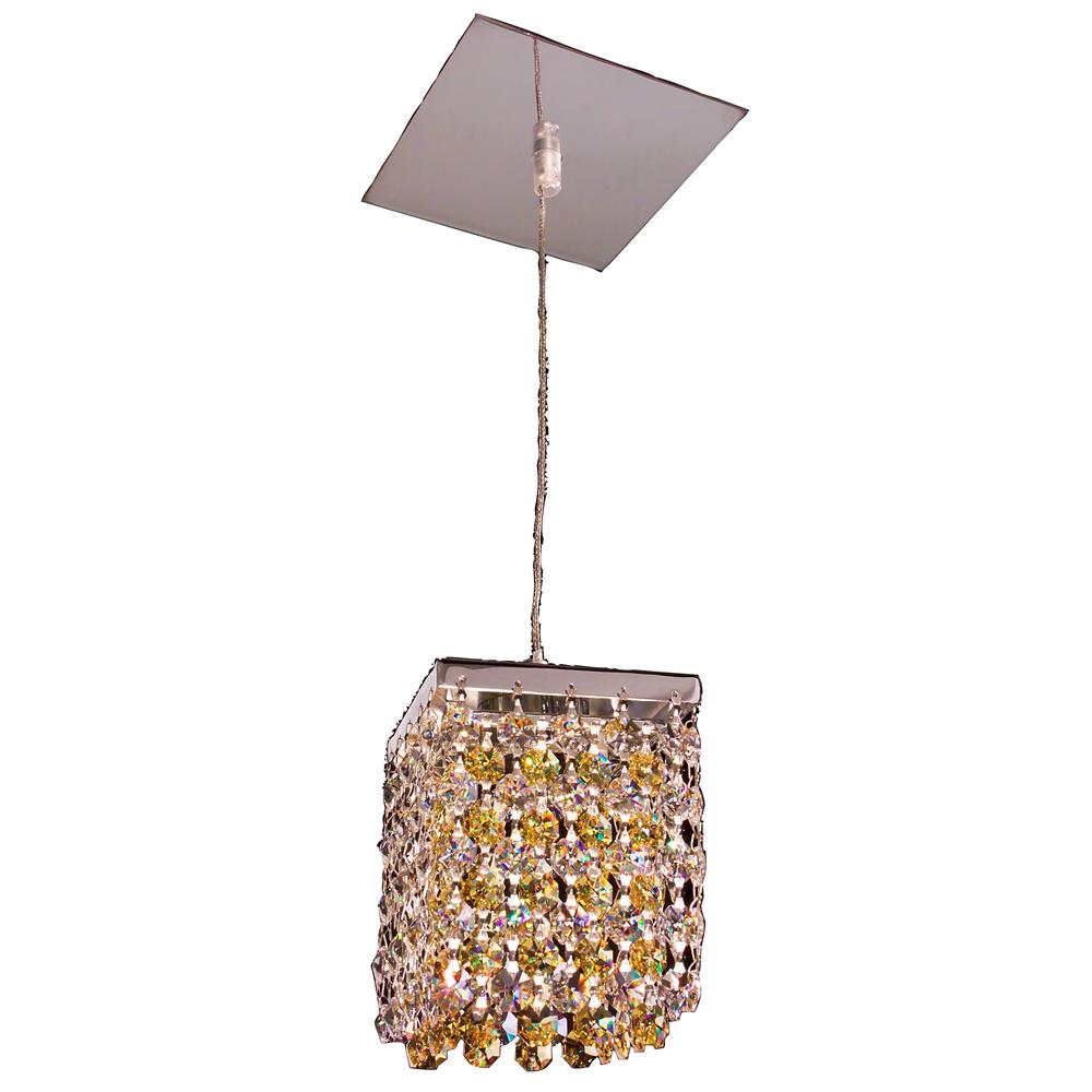 Classic Lighting 16101 S-SLT Bedazzle Pendant in Chrome with Swarovski Elements Clear & Light Topaz
