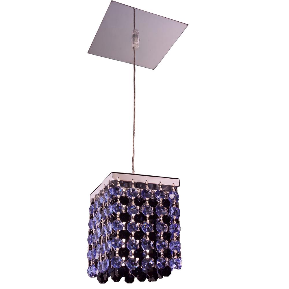 Classic Lighting 16101 SAP-CP Bedazzle Pendant in Chrome with Crystalique-Plus Sapphire and Clear