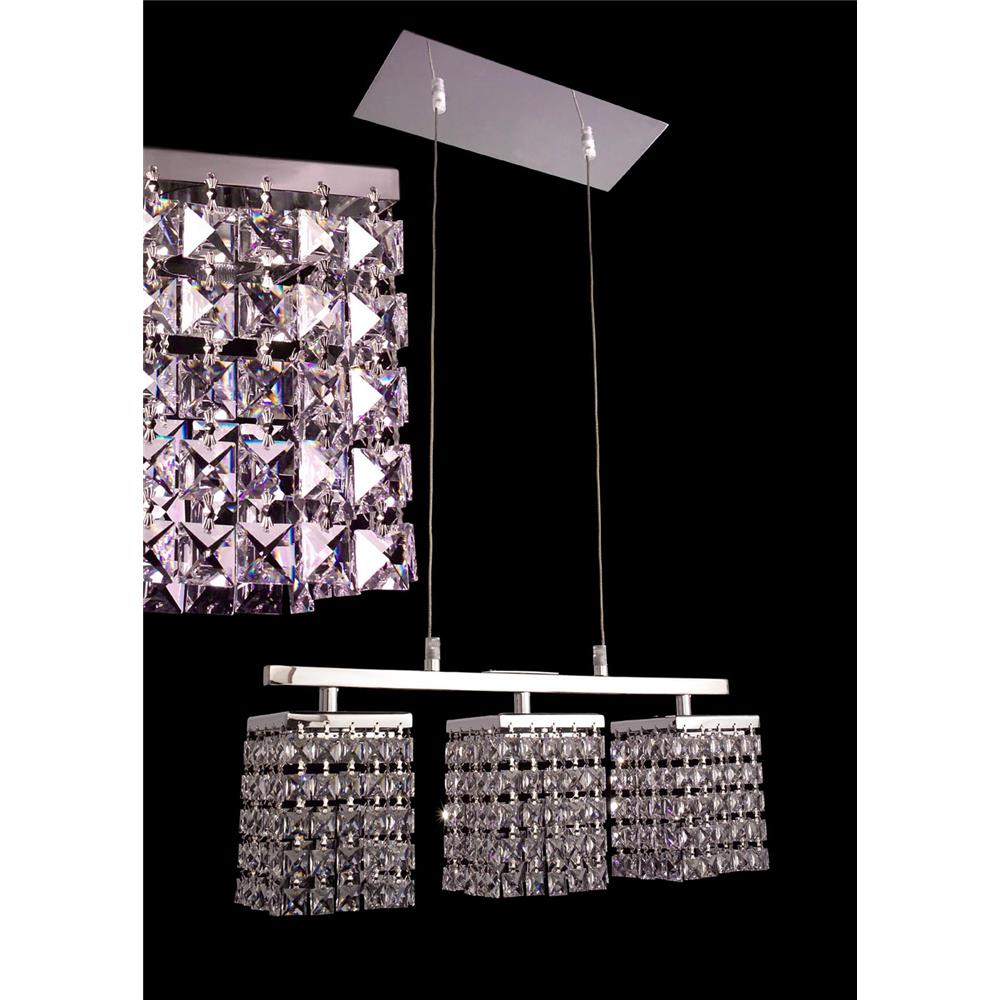 Classic Lighting 16103 CPSQ Bedazzle Linear Chandelier in Chrome with Crystalique-Plus Squares