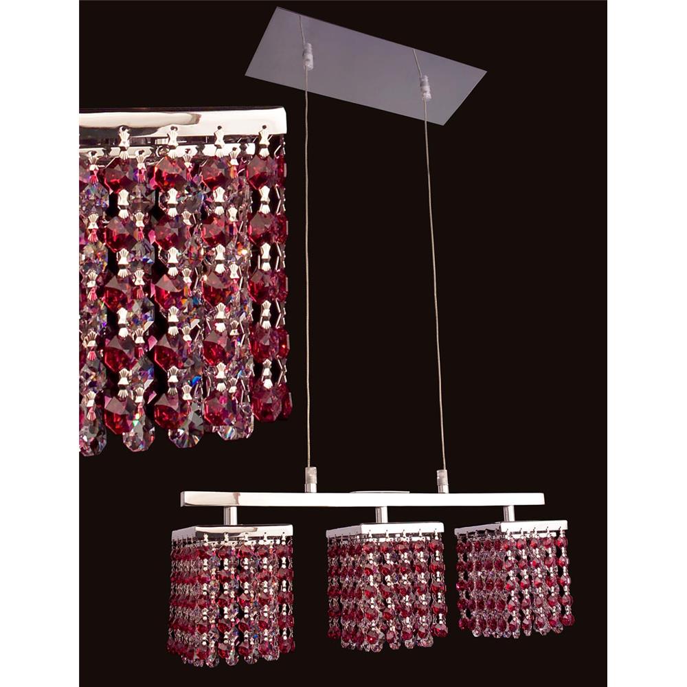 Classic Lighting 16103 SBO-SRO Bedazzle Linear Chandelier in Chrome with Swarovski Elements Boudreaux Red & Rosaline Pink