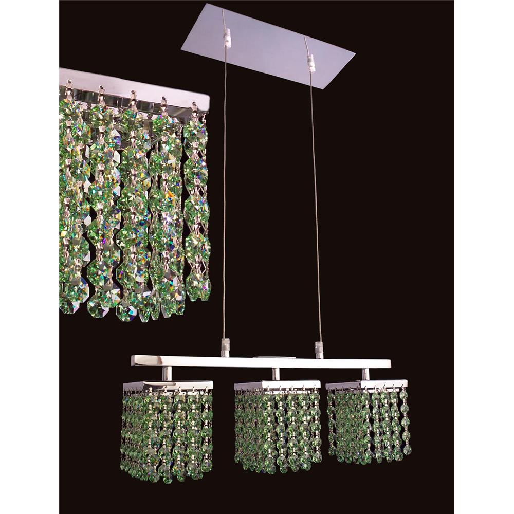 Classic Lighting 16103 SLP Bedazzle Linear Chandelier in Chrome with Swarovski Elements Light Peridot Green