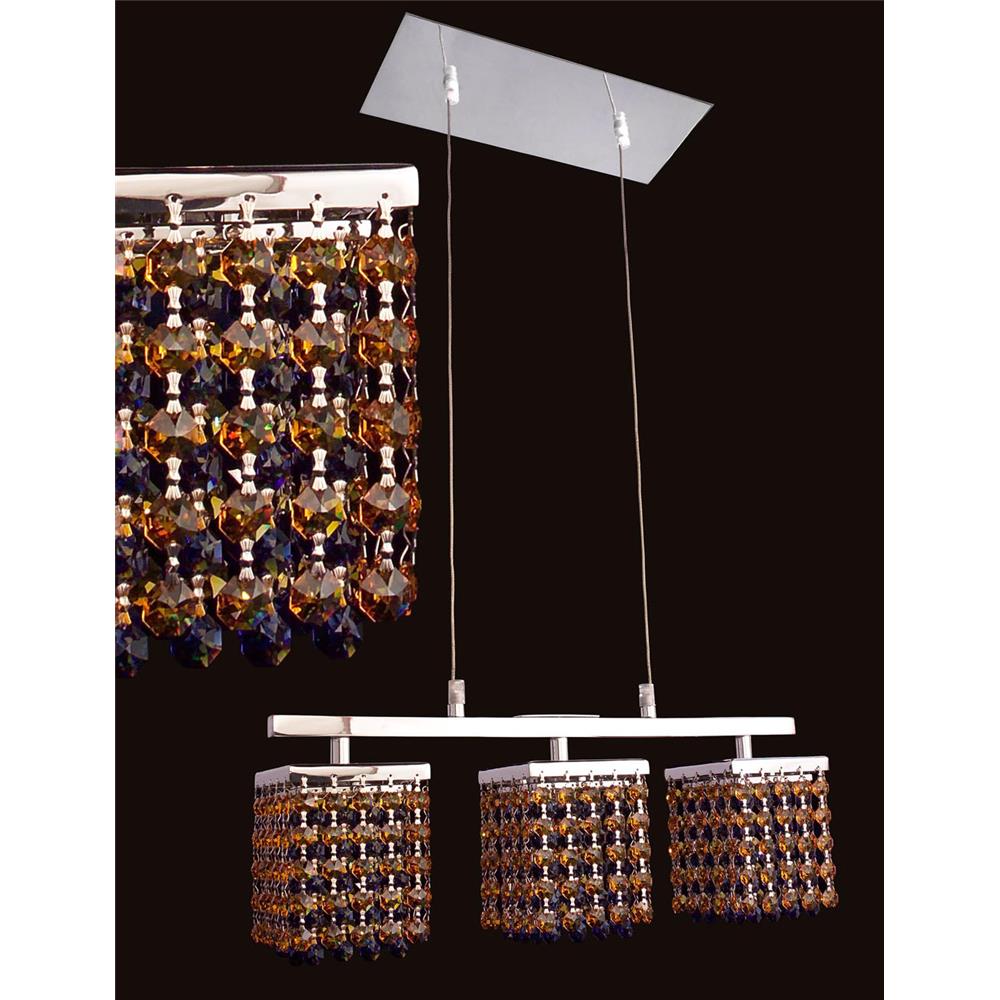 Classic Lighting 16103 STO-SMS Bedazzle Linear Chandelier in Chrome with Swarovski Elements Topaz & Medium Sapphire