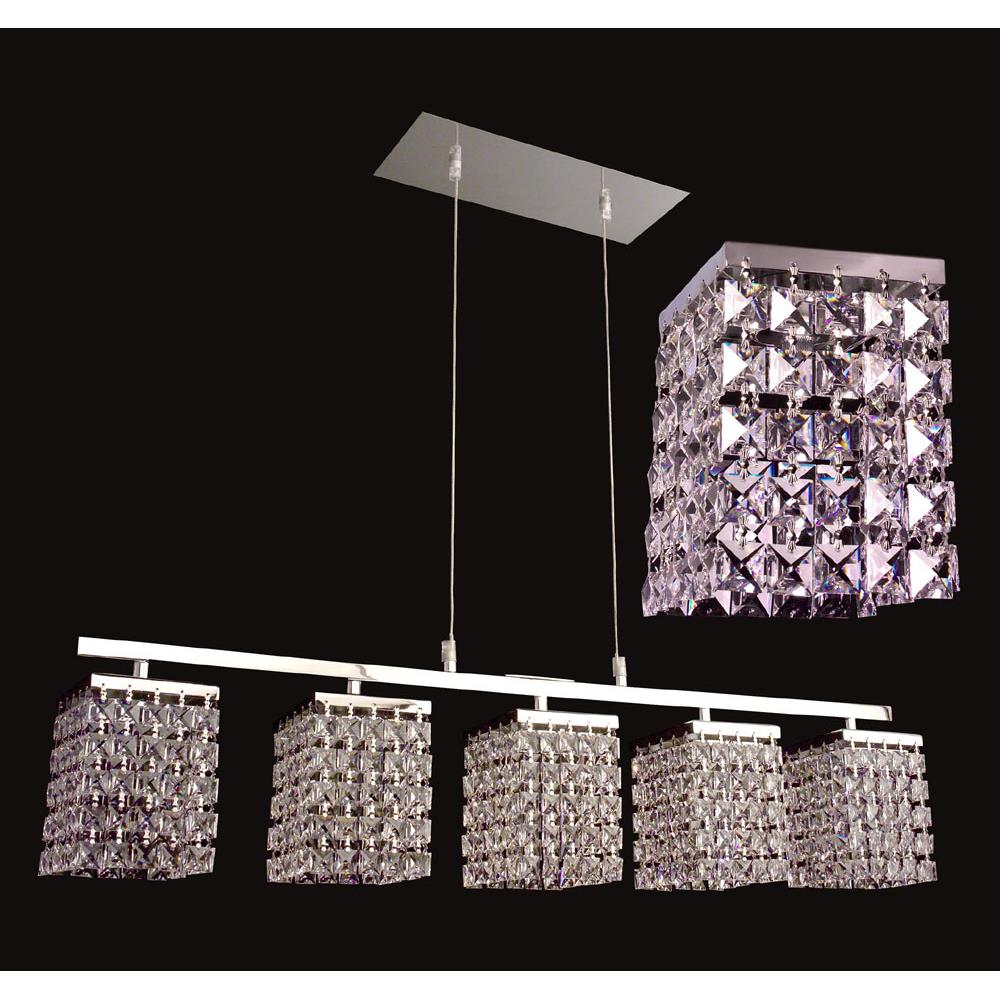 Classic Lighting 16105 CPSQ Bedazzle Linear Chandelier in Chrome with Crystalique-Plus Squares