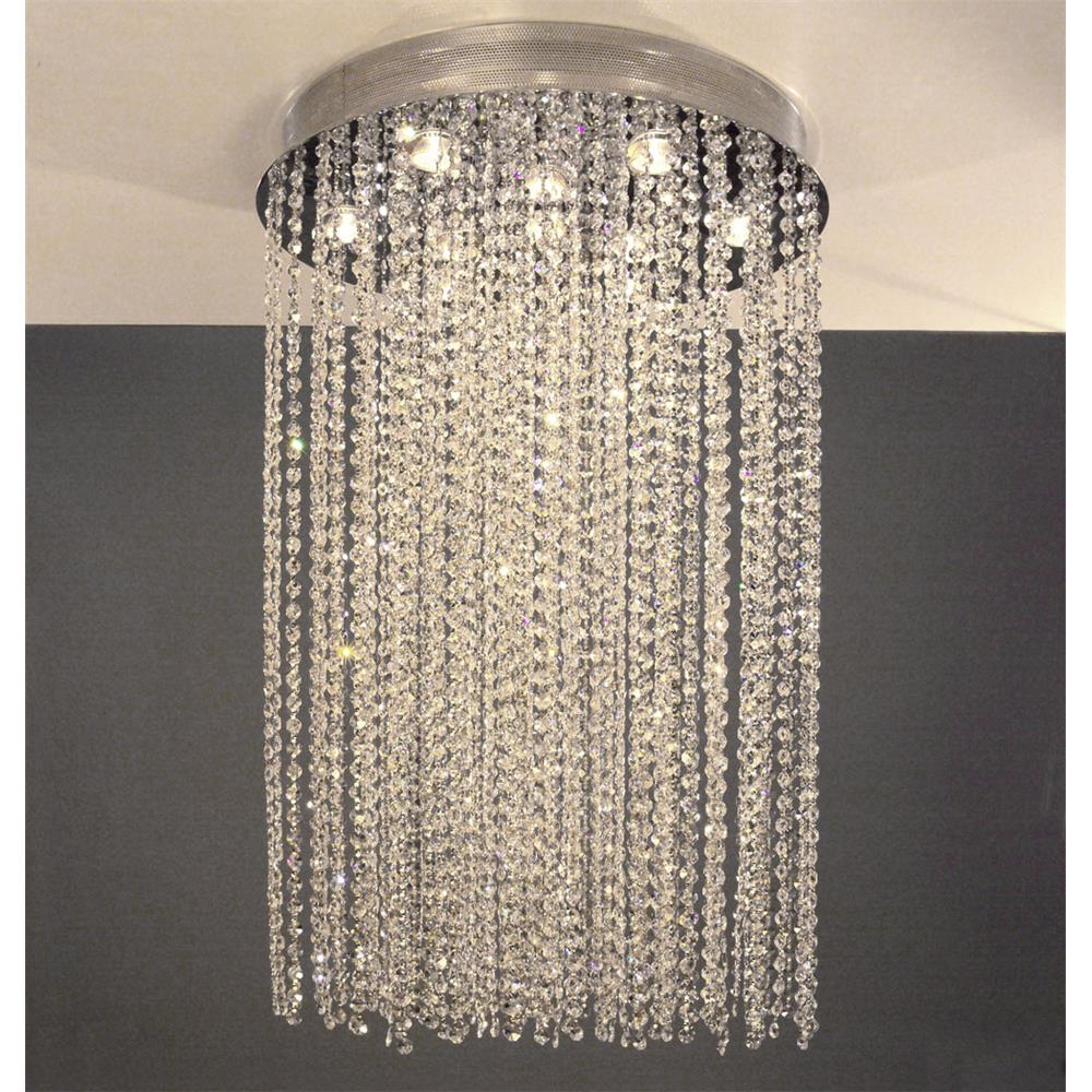 Classic Lighting 16121-36 CP Crystal Rain Flush Mount Chandelier in Chrome with Crystalique-Plus