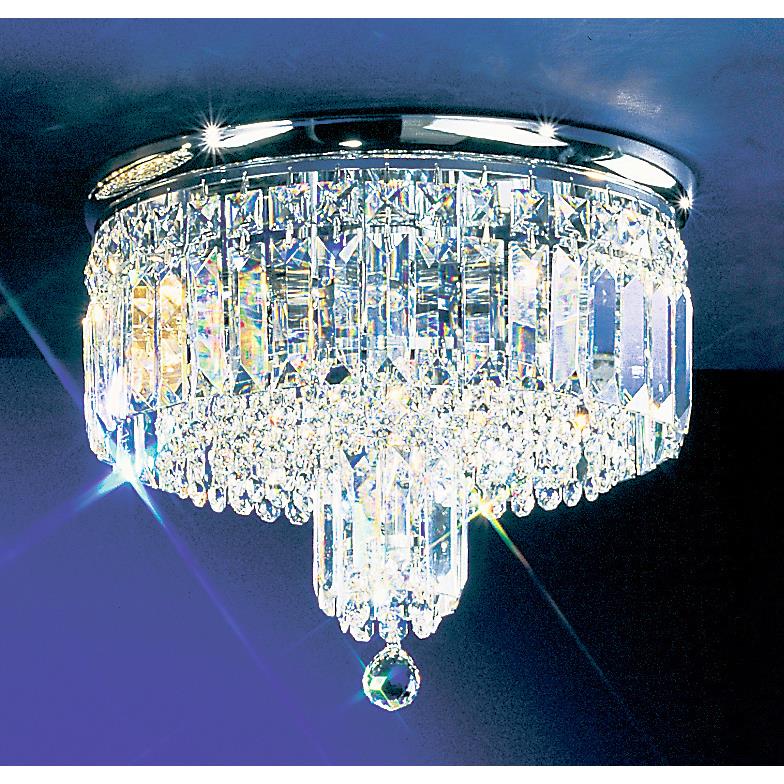 Classic Lighting 1621 G CP Ambassador Flush Ceiling Mount in 24k Gold Plated with Crystalique-Plus