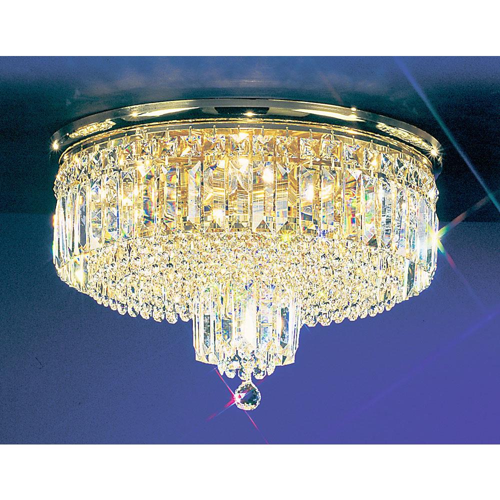 Classic Lighting 1622 G CP Ambassador Flush Ceiling Mount in 24k Gold Plated with Crystalique-Plus