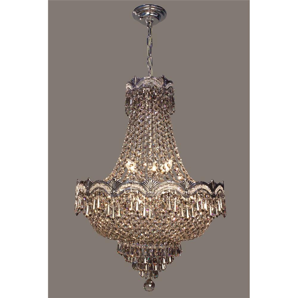Classic Lighting 1855 CHB SMK Regency II Chandelier in Chrome with Black Patina with Smoke Crystalique-Plus