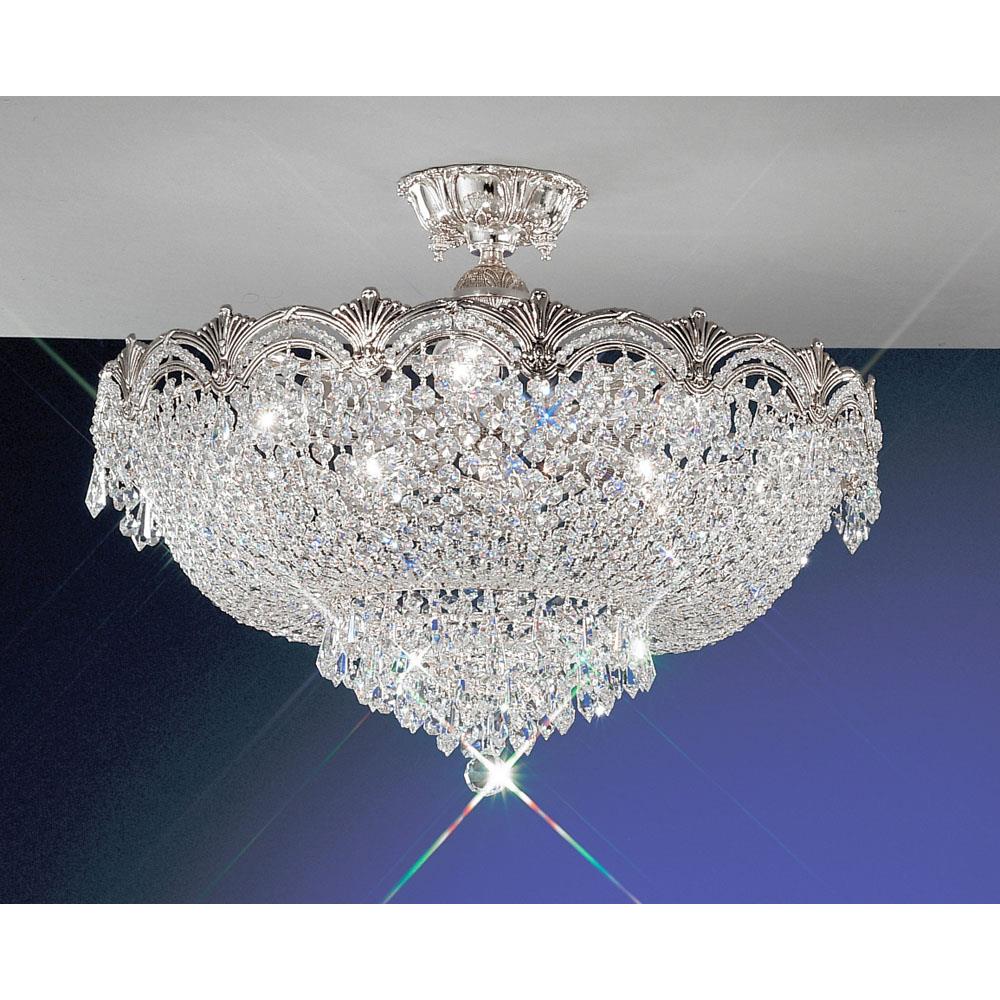 Classic Lighting 1857 CHB CP Regency II Semi-Flush Ceiling Mount in Chrome with Black Patina with Crystalique-Plus