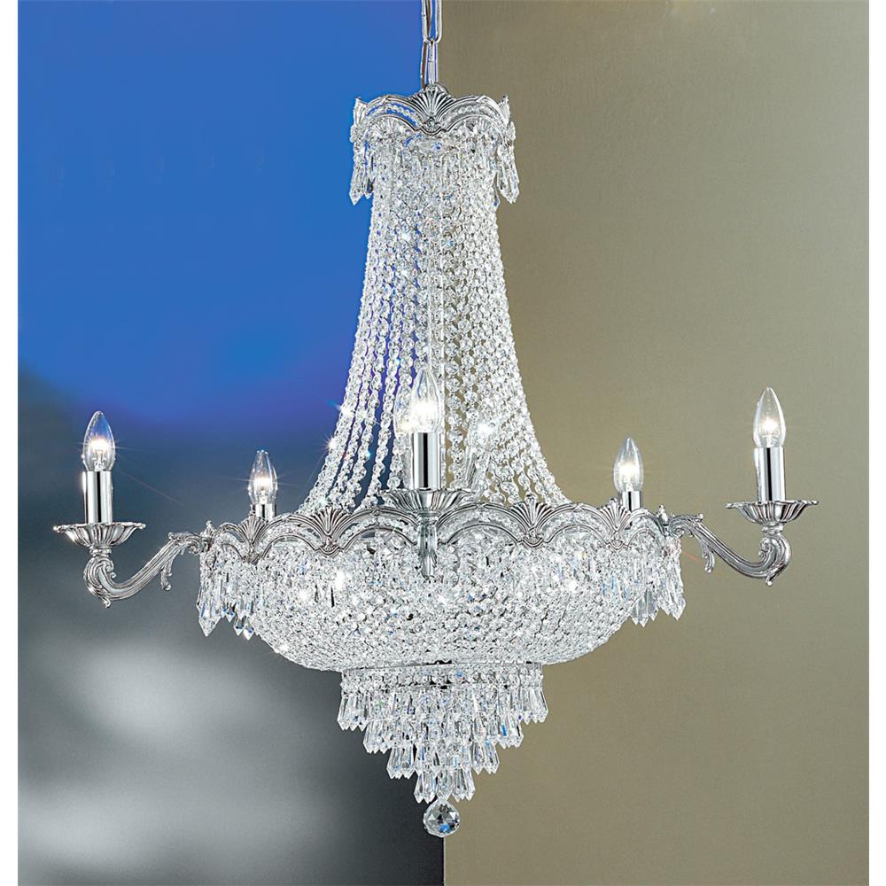 Classic Lighting 1859 CHB CP Regency II Chandelier in Chrome with Black Patina with Crystalique-Plus