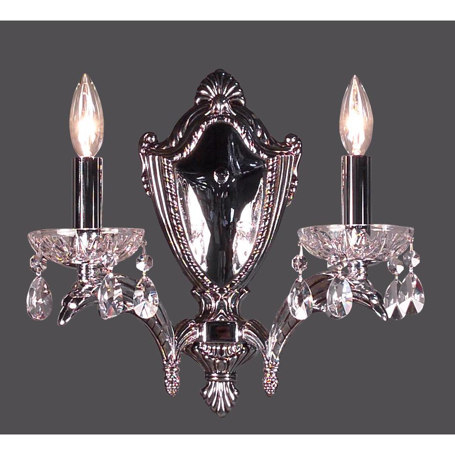 Classic Lighting 1922 CHB CP Terragona Wall Sconce in Chrome with Black Patina with Crystalique-Plus