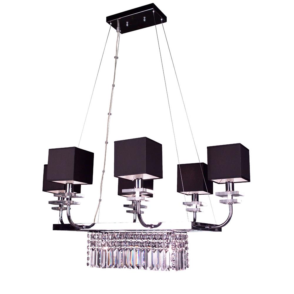 Classic Lighting 1936 BLK CPP Quadrille Chandelier in Black with Crystalique-Plus Plugs