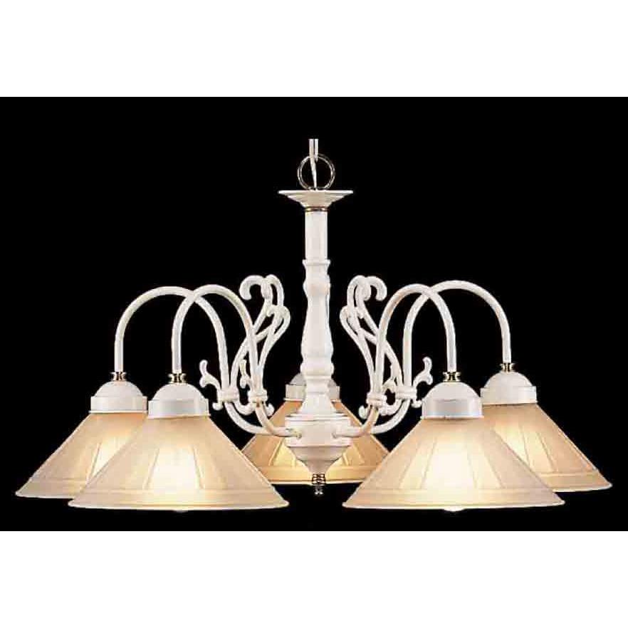 Classic Lighting 3055 W/PB Biltmore Chandelier in WhitePolished Brass Accents