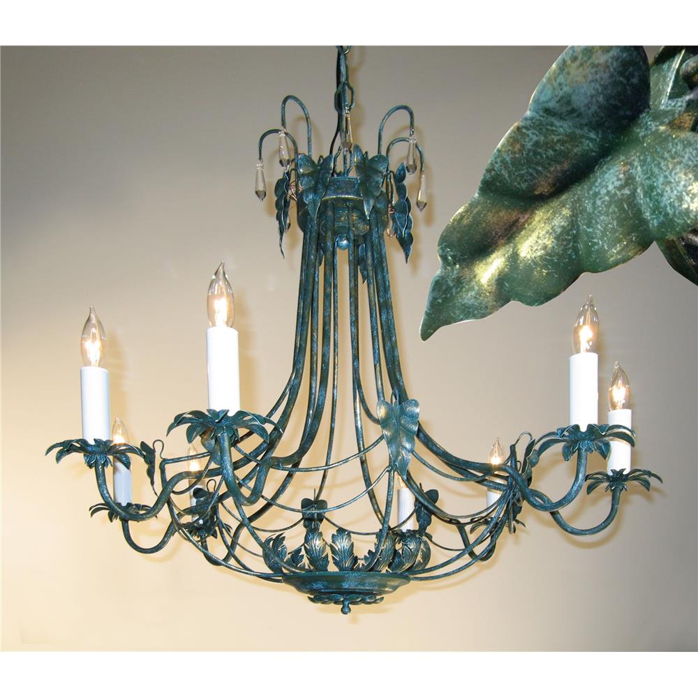 Classic Lighting 3758 V CP Wrought Iron Chandelier in Verde with Crystalique-Plus